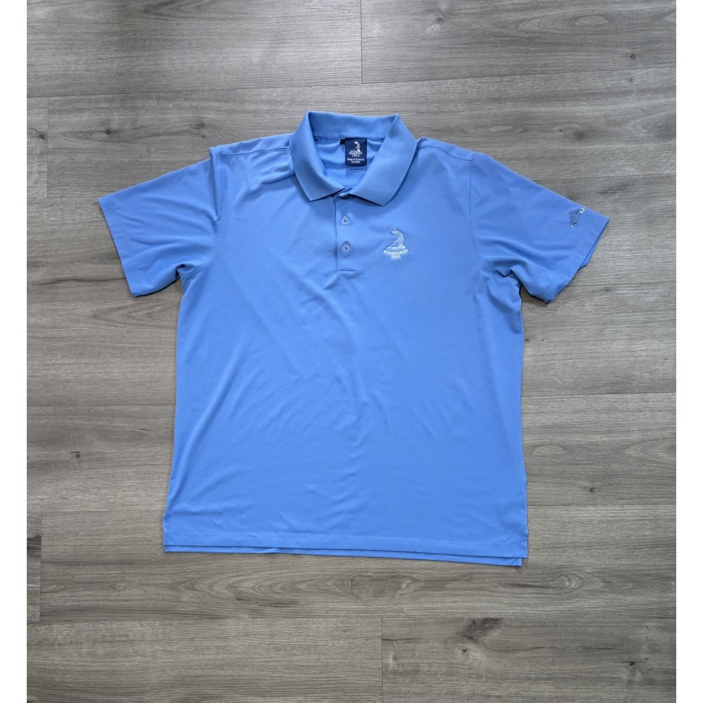 Pinehurst By Adidas Polo Shirt Mens XL Blue 1895 Golfer Logo Golf